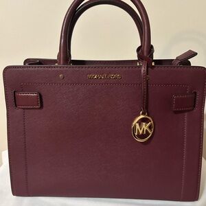 Michael Kors Wine Satchel with Gold Accents